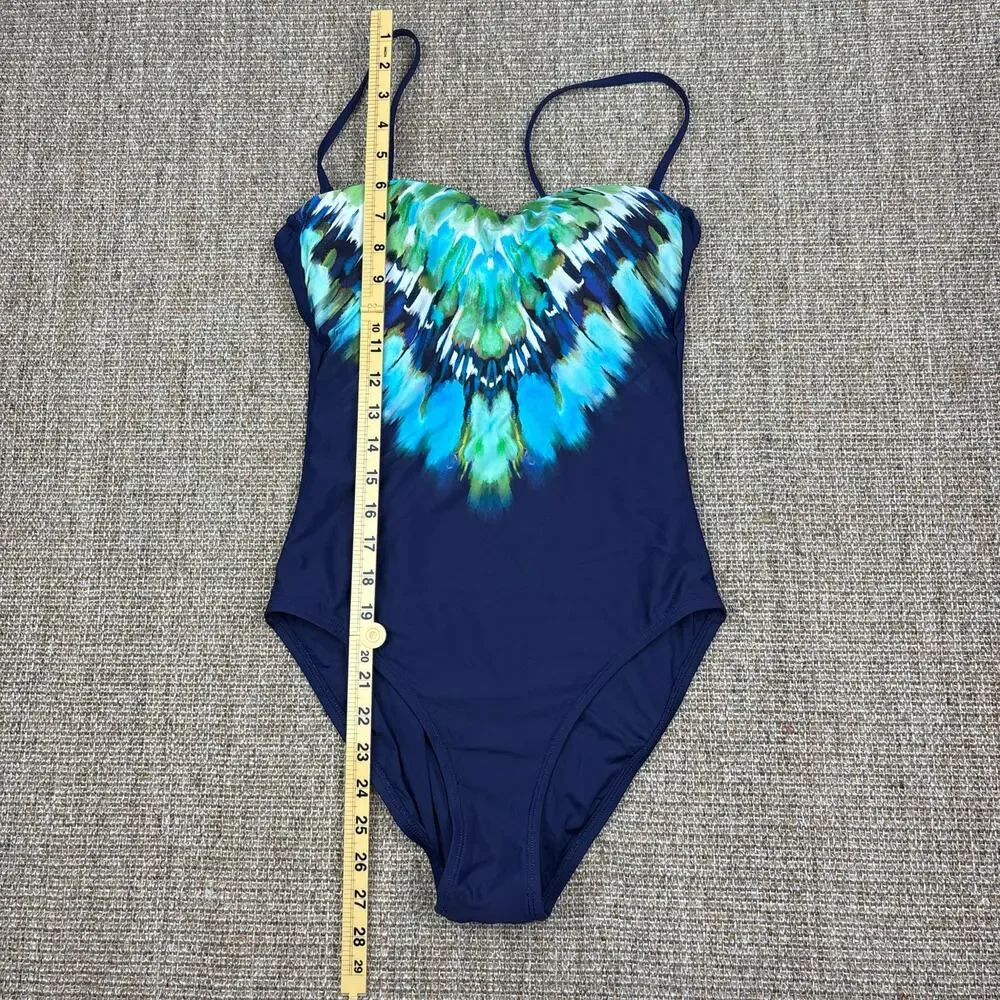 🌊 La Blanca | Size 6 | Navy Ikat Print One Piece Swimsuit